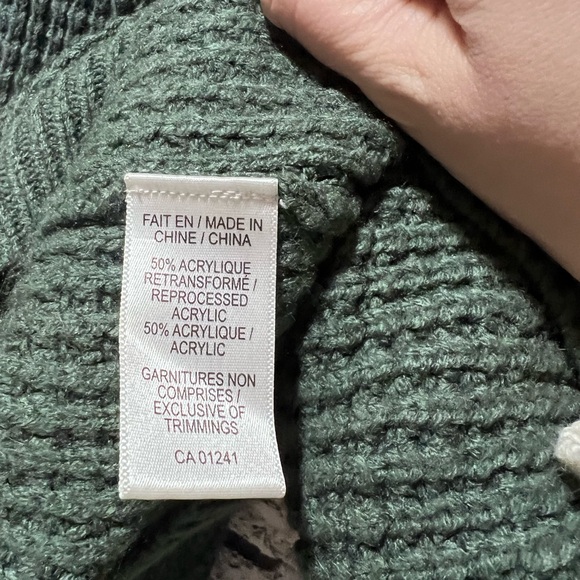 Twik Olive Green Waffle-Knit Crewneck Sweater - Picture 4 of 4